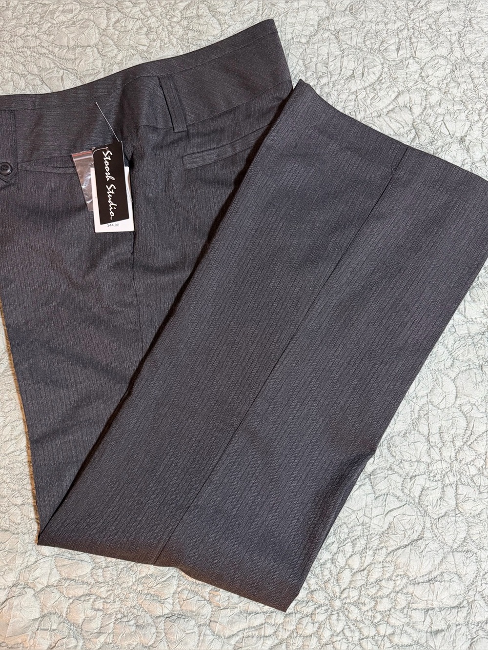 Stoosh Women's Charcoal Pinstripe Dress Pants